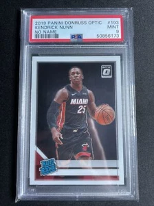 2019 Panini Donruss Optic #193 KENDRICK NUNN No Name RC Rookie PSA 9 MINT Heat - Picture 1 of 2