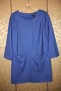 J. Crew Blue Wear to Work Career Wool DRAPED SHIFT Dress Size 6 - Picture 1 of 8