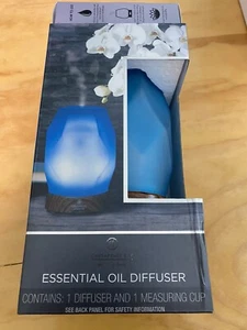 Chesapeake Bay Candle Diamond Cut Blue Frosted Essential Oil Diffuser BUNDLE SET - Picture 1 of 14