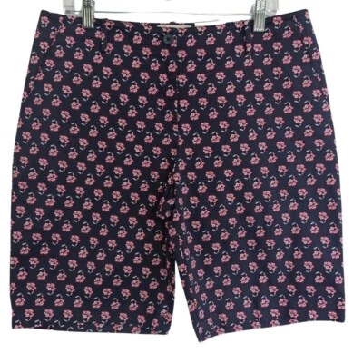 Bermudas cortas Talbots SIMPLEMENTE FAVORECEDORAS 9,5" talla 14P pequeñas azul marino florales NUEVAS Foto 1 de 4