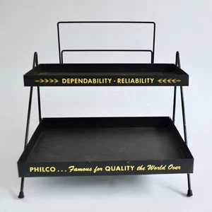 Vintage Philco Radio Tube Store Display Metal 2-Shelf Advertising - Picture 1 of 6