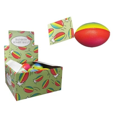 LG IMPORTS Mini Rugby Ball Regenbogen - ca. 10 cm Wurfball Kinder, für Wasser und Garten