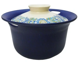 FIGGJO FLAMEWARE TOR VIKING NORWAY METÀ 20TH C VINTAGE DEC CER 9 1/2" PENTOLA DA CUCINA CON COPERCHIO - Foto 1 di 12