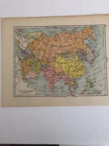 Map 1935: ASIA Original Vintage Print Old Antique Maps #24 - Picture 1 of 12