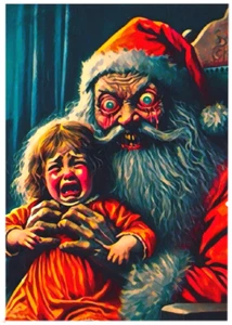 DARK & CREEPY SANTA * ACEO personalizado * Novedad divertida * Tarjeta de arte * ATC - Imagen 1 de 1
