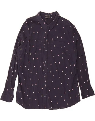Camisa EDDIE BAUER Mujer Calce Clásico Reino Unido 20 2XL Azul Marino Floral Algodón DR02 Foto 1 de 3