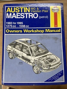 Haynes Austin Maestro Petrol MG Vanden Plas 1983 to 1995 Owners Workshop Manual - Picture 1 of 5