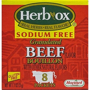 Herb-Ox Bouillon Packets Beef Instant Broth & Seasoning Sodium Free, 1.1 Ounce - Picture 1 of 4