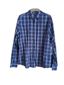 M&S Autograph Mens Shirt Long Sleeve Check Purple Mix Size Large 41"-43" Chest - Picture 1 of 8