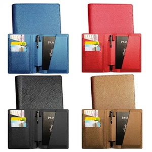 Women Men PU Passport Covers Multi-Function Travel ID Card Holder Protector - Picture 1 of 14