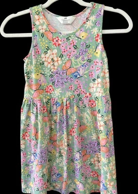 H & M Girls Butterfly & Floral Themed Dress Sleeveless Spring Size 8/10 - Image 1 of 4