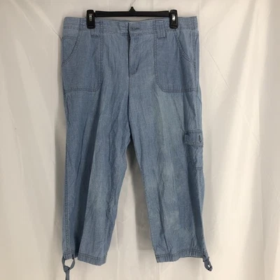 Izod Pants Womens 12 Essentials Cropped Capri Drawstring - Image 1 of 4