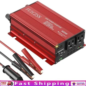 600W Auto Wechselrichter 110V AC Doppelsteckdose USB Schnellladen Sicherheit Schutz - Bild 1 von 9