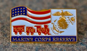 TOYS FOR TOTS MARINE CORPS RESERVE ENAMEL LAPEL PIN - COLLECTIBLE /1 1/4" X 3/4" - Picture 1 of 2