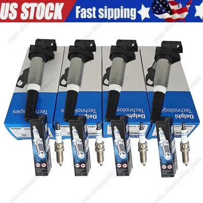 Оригинальная катушка зажигания Delphi и свеча зажигания двойная платиновая Bosch (4 комплекта) для BMW 2,0 л - Изображение 1 из 4