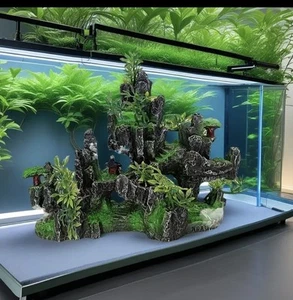 Aquarıum Fish tank ornament stairway to rocky mountain hiding cave Free Delivery - Picture 1 of 9