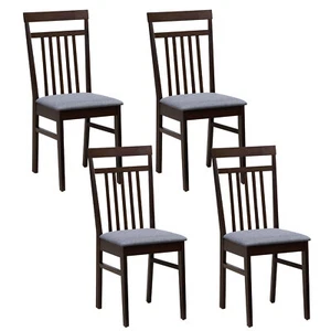 Dining Chair Set of 4 with Slanted Backrest Crossbar Convenient Handle Design - Picture 1 of 8