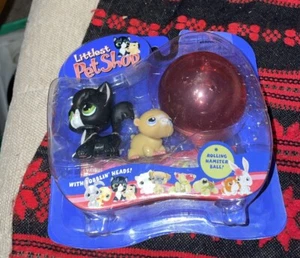 Littlest Pet Shop 1st 80 Pets CAT lot #55 HAMSTER #54 w/Ball Rare Retired NIB 04 - Picture 1 of 2