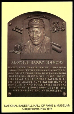 2006 Aloysius "Al" Simmons Elected 1953 National Baseball Hall of Fame Postcard - Image 1 of 2