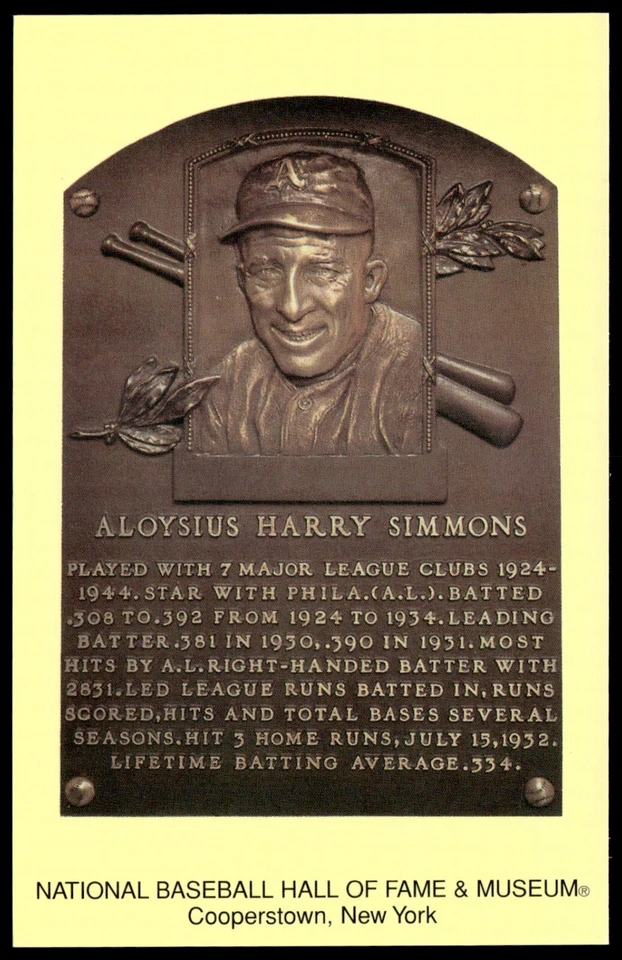 2006 Aloysius "Al" Simmons Elected 1953 National Baseball Hall of Fame Postcard - Image 1 of 2
