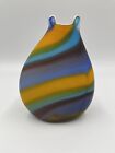 Golkar Gallery Art Glass Multicolored Cased Glass Vase Iran 8” Home Decor