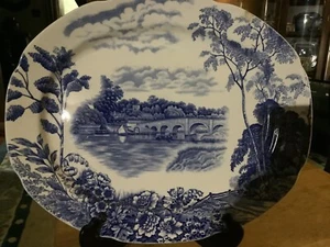 Vintage Pountney & Co. The Thames At Sonning Bridge England Platter 14 In. - Picture 1 of 3
