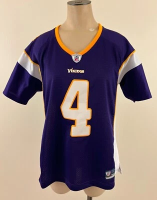 Camiseta deportiva cosida grande Reebok On-Field NFL Brett Favre #4 Minnesota Vikings para mujer Foto 1 de 4