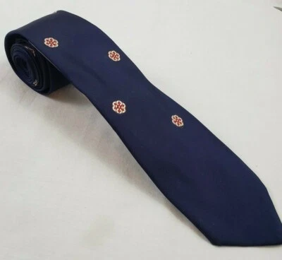 Corbata WemBley Cardo Dorado Flor Abstracta en Azul Marino - DISEÑADOR DE CORBATAS Foto 1 de 4