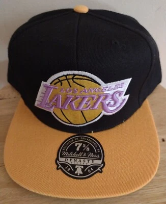 Lebron James Kobe Bryant Lakers LA Cap Mitchell & Ness Wool Hat 2 Tone 7 5/8 NEW - Image 1 of 4