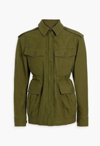 New Women's Rag & Bone Lorenz Beautiful Army Green Cotton Sateen Jacket XXS - Picture 1 of 14