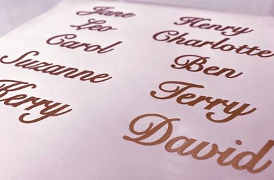 10 x Personalised Glass Name Stickers Vinyl Decal Wine Glass Hen Wedding Bauble - Image 1 of 3