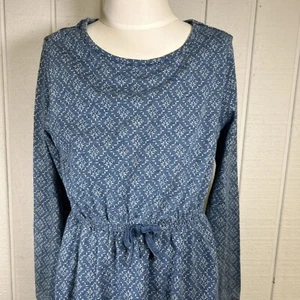 Gymboree Girls 100% Cotton Dress Blue Print Size L 10/12 NWT - Picture 1 of 8