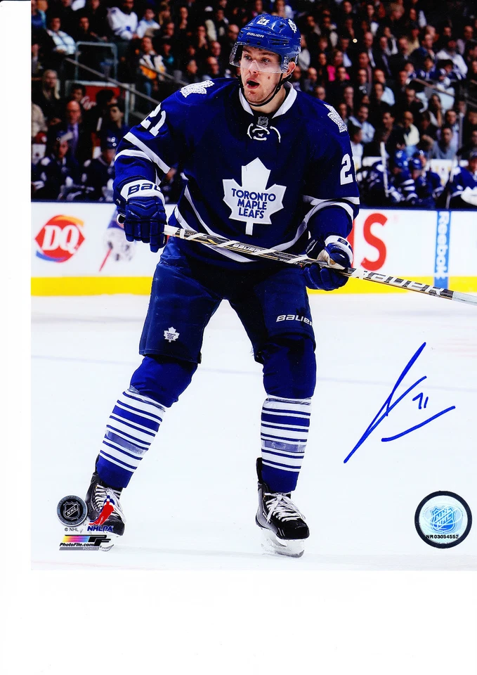 Foto de hóquei 8x10 James Van Riemsdyk NHL Toronto Maple Leafs certificado de autenticidade assinado - Imagem 1 de 1