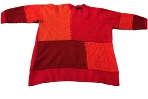 Zara Oversized Patchwork Jumper Size  Small  Red - Picture 1 of 6