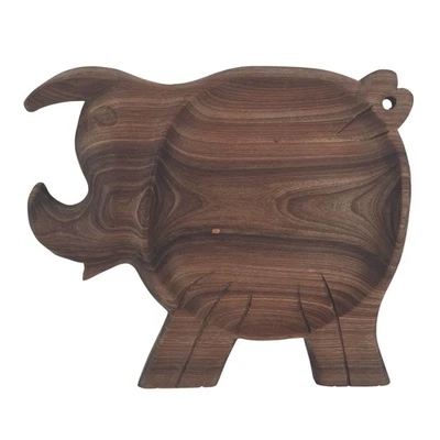 独特猪形木制餐盘盘装饰 — 第 1/4 张图片