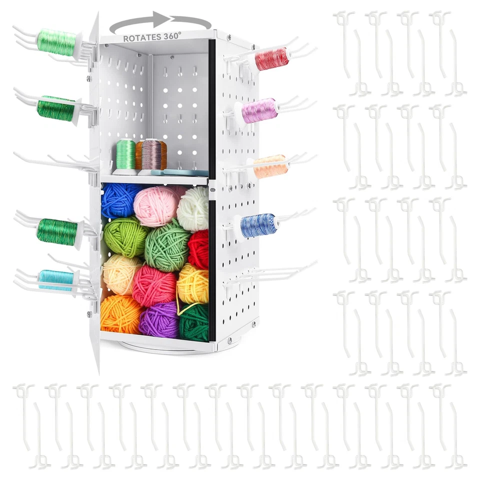 Estante de rosca totalmente giratorio de metal 360°, organizador de soporte de rosca desmontable con... Foto 1 de 4