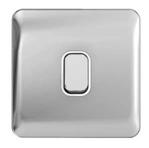 Schneider Lisse 1 gang 20AX DP Control Switch Polished Chrome/White Interior (14 - Picture 1 of 2