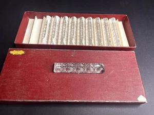 JUEGO DE 10 SOPORTES DE CUCHILLO DE CRISTAL DE PLOMO CORTADOS A MANO ALEMANIA DE COLECCIÓN EN CAJA Steinachhutte - Imagen 1 de 9