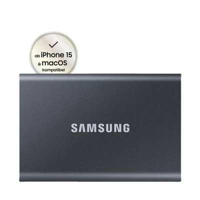 SAMSUNG Portable SSD T7 PC/Mac Festplatte, 1 TB SSD, extern, Titan grey - Bild 1 von 3