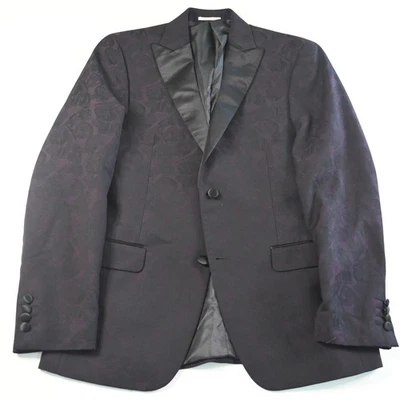 Alfani 38R Black Dark Red Rose Peak Mens Blazer Suit Jacket Sport Coat - Image 1 of 4