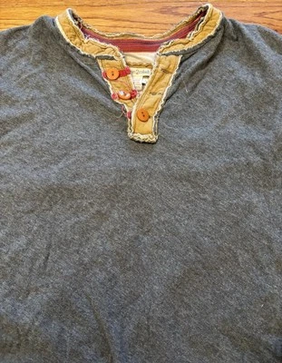 Мужская кинетическая рубашка Henley с длинным рукавом из углерода в кобальт размер большой хлопок повседневная - Изображение 1 из 4