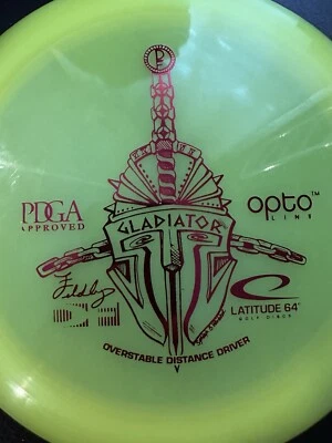 NEW Latitude Gladiator 174g  9/10 Disc Golf Distance Driver. Yellow. No Ink Rare - Image 1 of 4