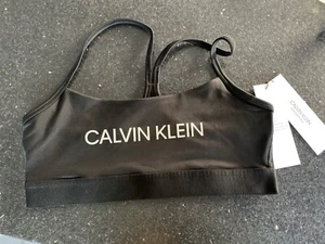 Calvin Klein Black Low Impact Sports Bra Size M RRP£32 - Picture 1 of 5