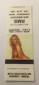 Vintage Streichholz Cover Streichholz Streichholz Girlie Girly RMS Convention 1990 MA - Bild 1 von 3