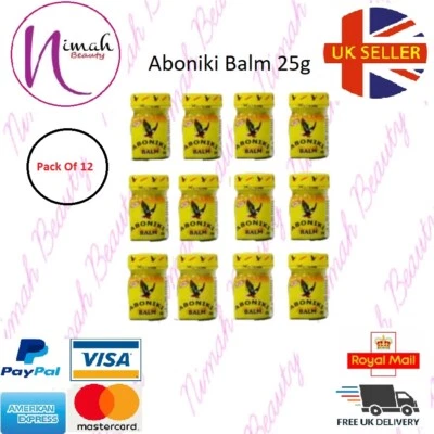 12 x Aboniki Balsam lindert Schmerzen, Schmerzen, Rückenschmerzen, Erkältung - 25g- (12er-Pack)