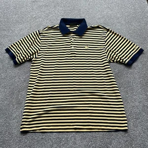Masters Collection Polo Shirt Large Blue Yellow Striped Golf Short Sleeve Mens - Picture 1 of 8