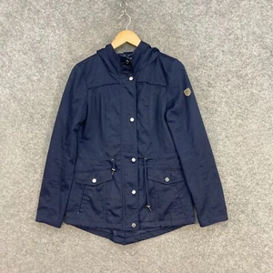 Only Womens Jacket Size Small Navy Blue Hooded Zip Long Sleeve Lined 3832 - Picture 1 of 8