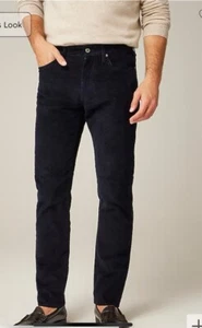 NUEVO J Crew Pantalones de Pana de tiro alto para Hombres 36x34 (38x33) Recto Calce Clásico Azul Marino - Imagen 1 de 12