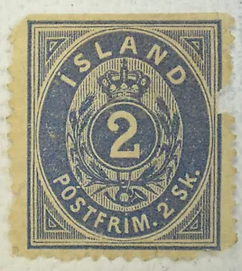 Islandia Scott #1 HNG con defectos, 1873 - Imagen 1 de 2