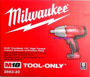 New In Box Milwaukee M18 2663-20 Cordless 1/2" High Torque Impact Wrench 18 Volt